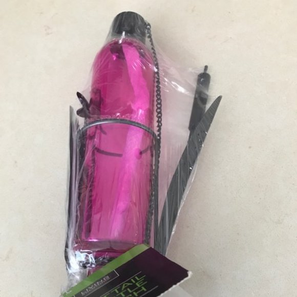 Living Solutions Pink Glass Cattail Bottle Torch Brand New - Picture 2 of 4